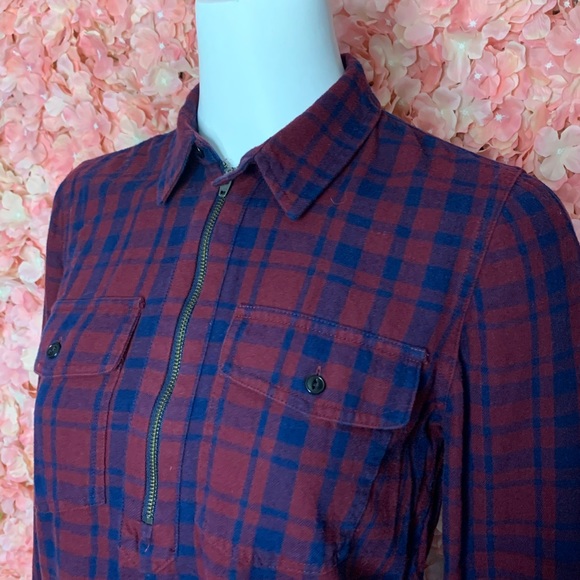 Madewell Small Blue and Red Flannel Shirt - Picture 2 of 4